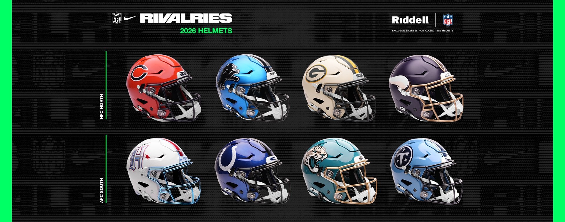 Riddell x NFL x Nike 2026 Rivalry Helmtes & Uniforms